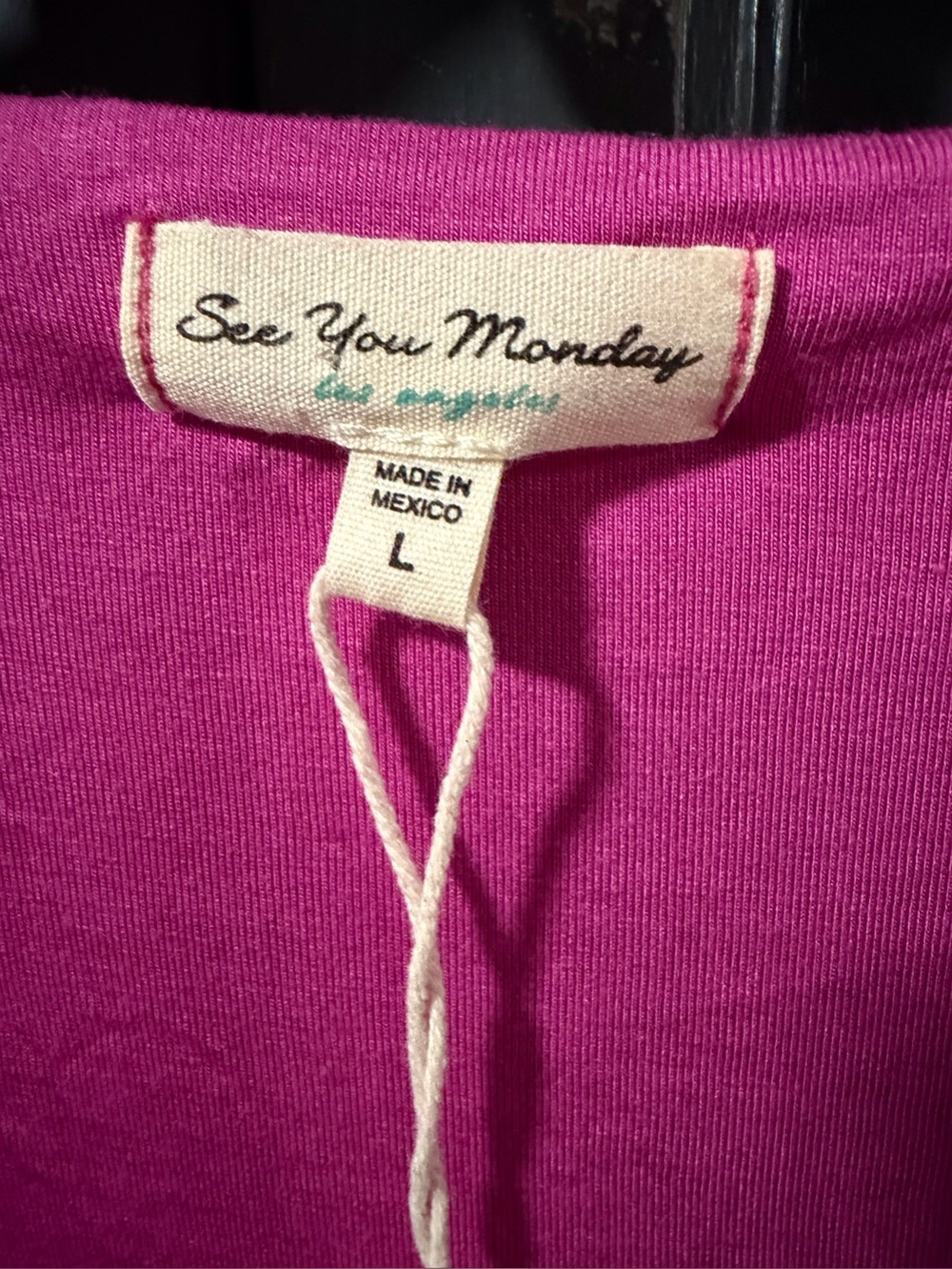 See You Monday| Bright Pink V-Neck Short Sleeve Midi Dress |L| - Picture 4 of 4